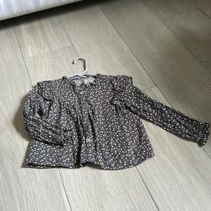 Rylee and cry grey floral blouse, size 4-5